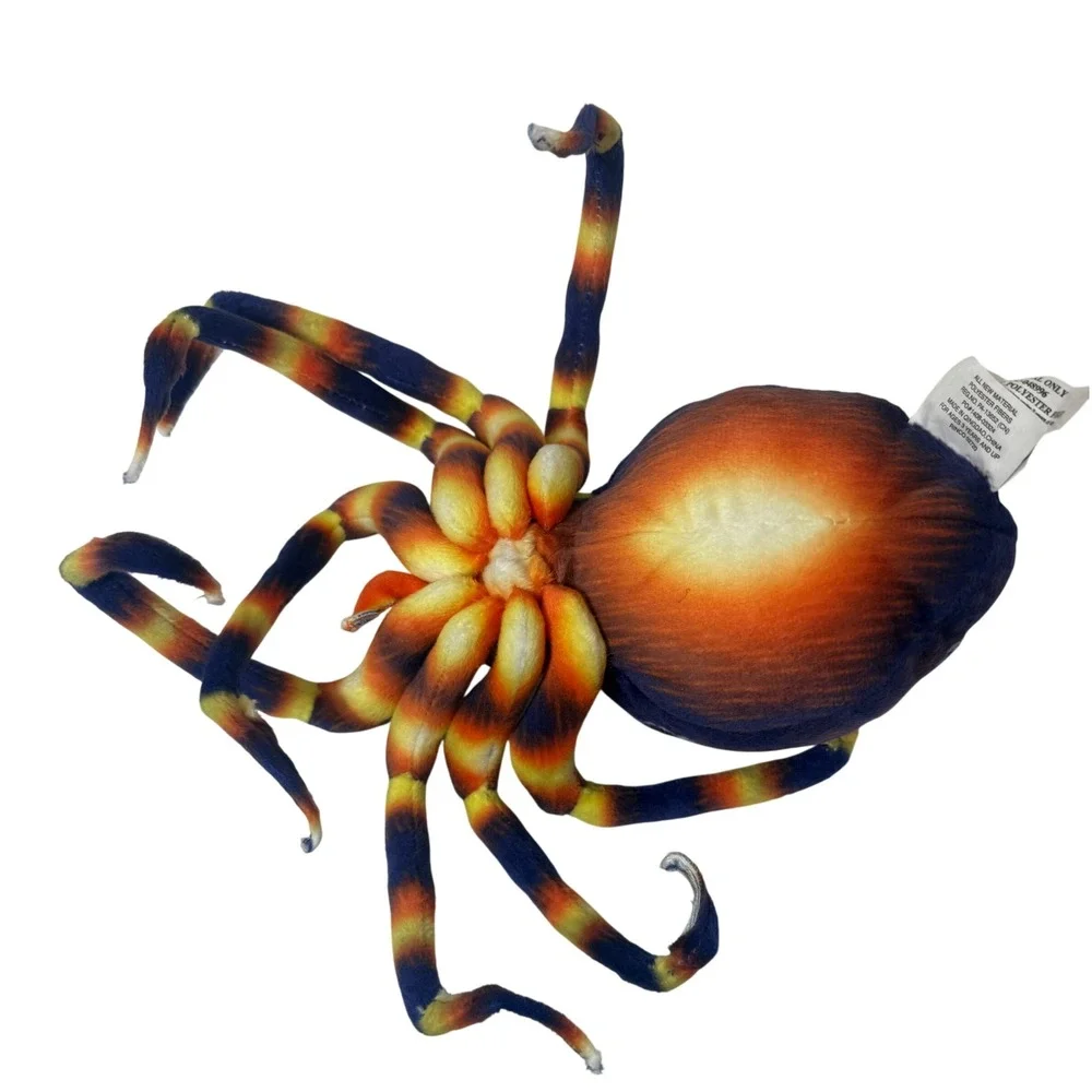 Adventure Planet Blue Orange Striped Spider Plush Stuffed Animal AP-SPID8 8 inch